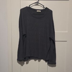 Charcoal Long Sleeve Knit Top